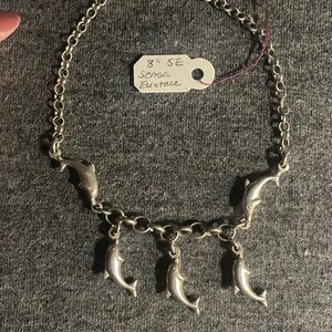 Sensa Eustace Sterling silver dolphin bracelet 8”